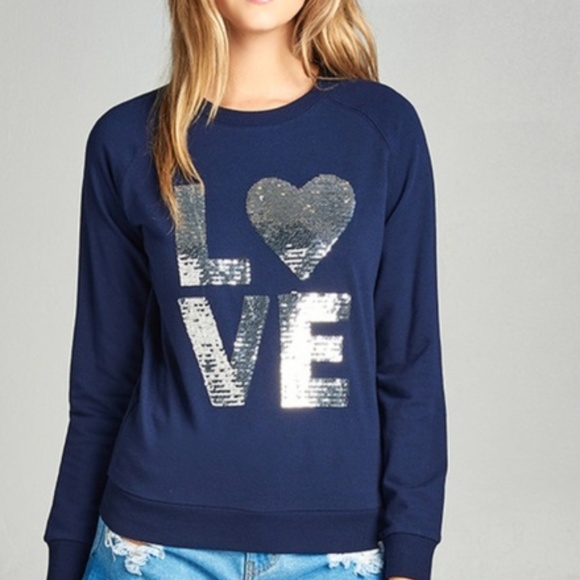 Tops - SEQUIN DETAIL PULLOVER